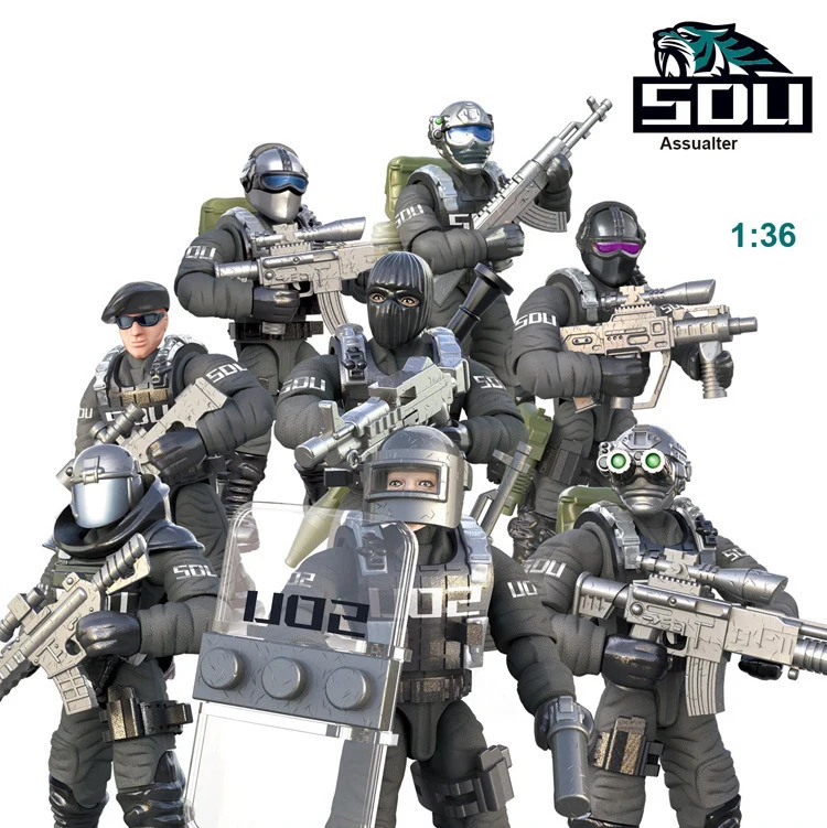 新入荷 8ピース PVCプラスチック兵士のアクションフィギュア組み立て玩具