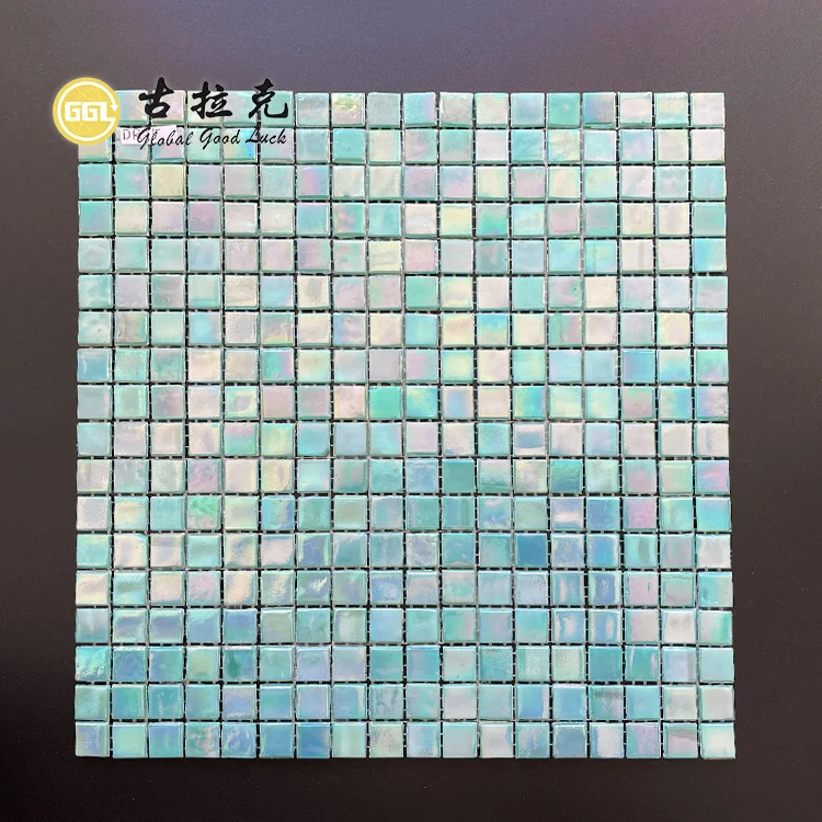 Iridescence Effect Swimming Pool Tiles Glass Mosaic Tile for Interior Wall Backsplash Shower