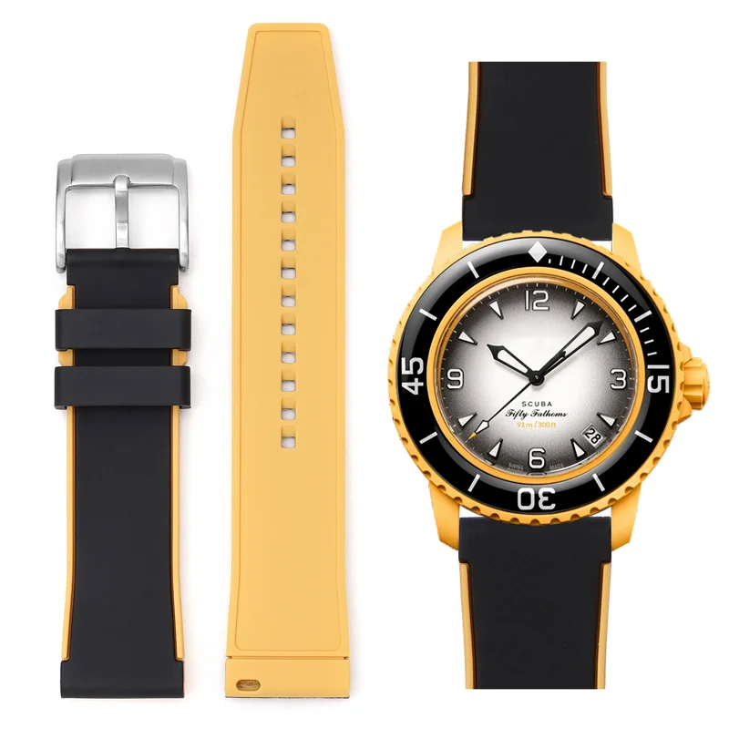 22mm Dual Colors Quick Release Sport Watch Strap for Blancpain X Swatch Orologio New High Tensile Silicone Watch Bands