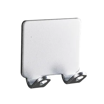 Aluminum Punch-free Shaver Holder Rack Multifunctional Bathroom Kitchen Plug Double Hooks Wall-mounted Razor Holder Storage