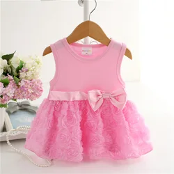 Летнее платье без рукавов, до колена, с цветочным принтом и бантом, 2020