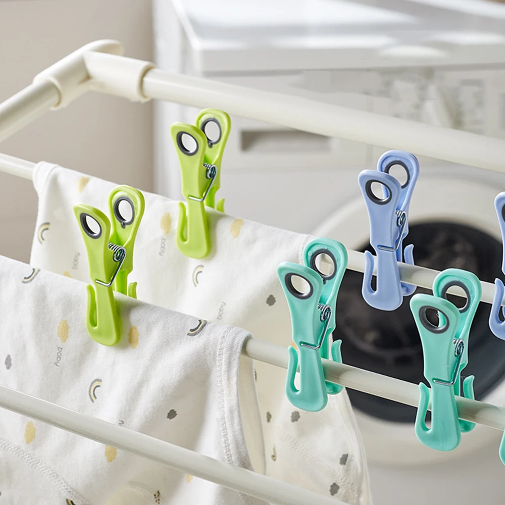 GREENSIDE Multifunctional Household Colorful TPR Plastic Clothes Pegs Soft Grip Cloth Clip for Living Room Bag & Shoes
