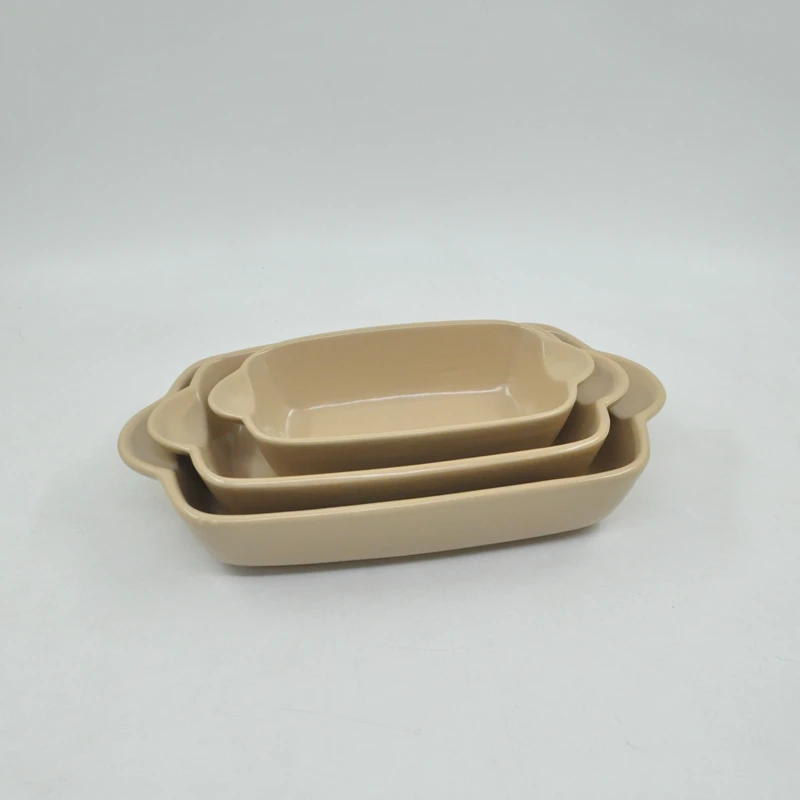 Sample Available Eco Friendly Feature and Oven Dish Plates Dinnerware Baking Tray Oven Bakeware Set Type Stoneware Ceramic Baking Tray