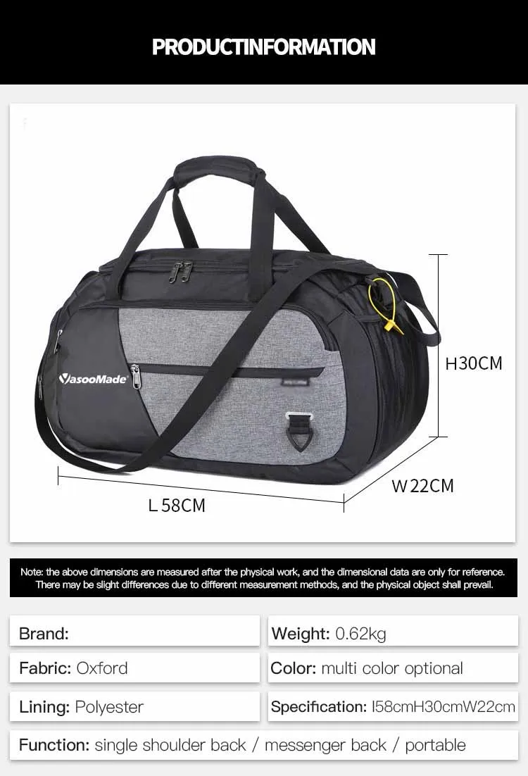 Custom Logo Large Capacity Oxford Men Duffle Yoga Training Fitness ...