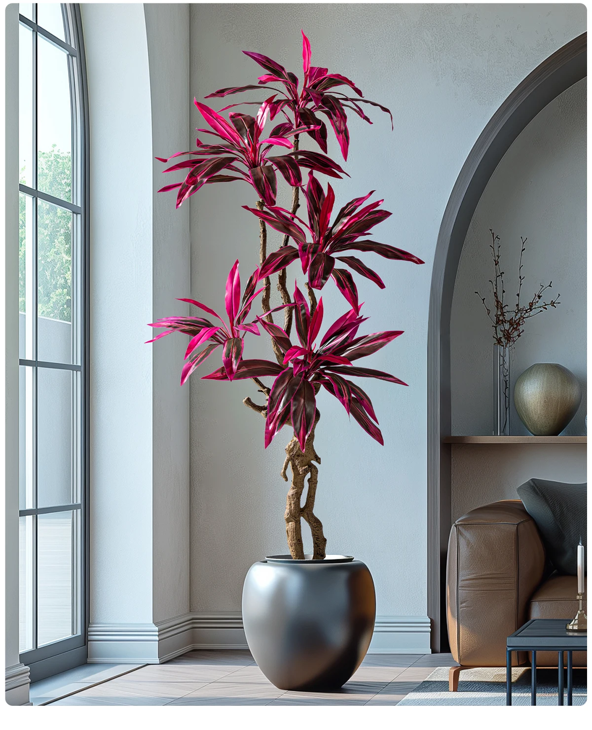 Natural Style Large Artificial Brazilian Ironwood Green Tree Plastic Decorative Greenery Olive Bonsai Pot Decorative Outdoor manufacture