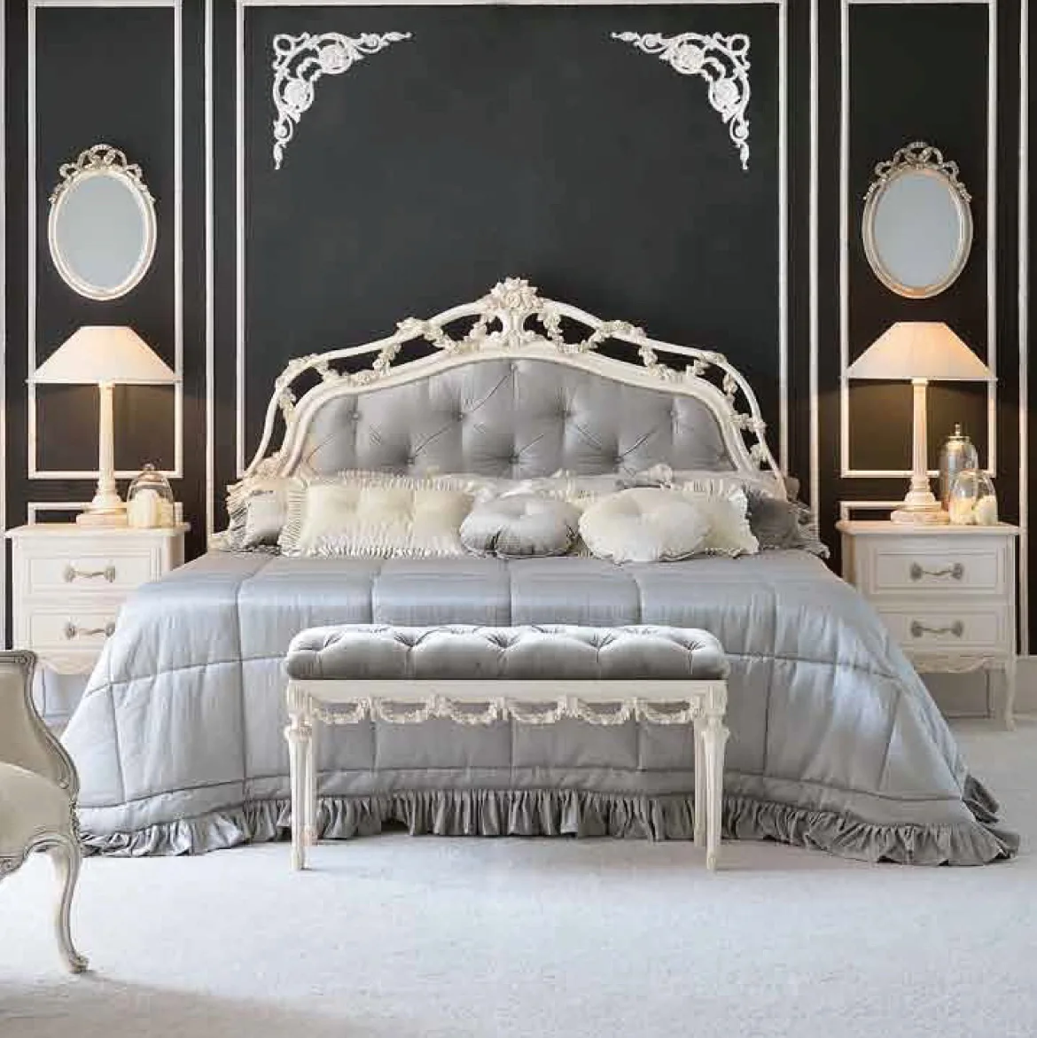 elegant young people bedroom set customized home furniture hand made rococo french Renaissance furniture full set matching