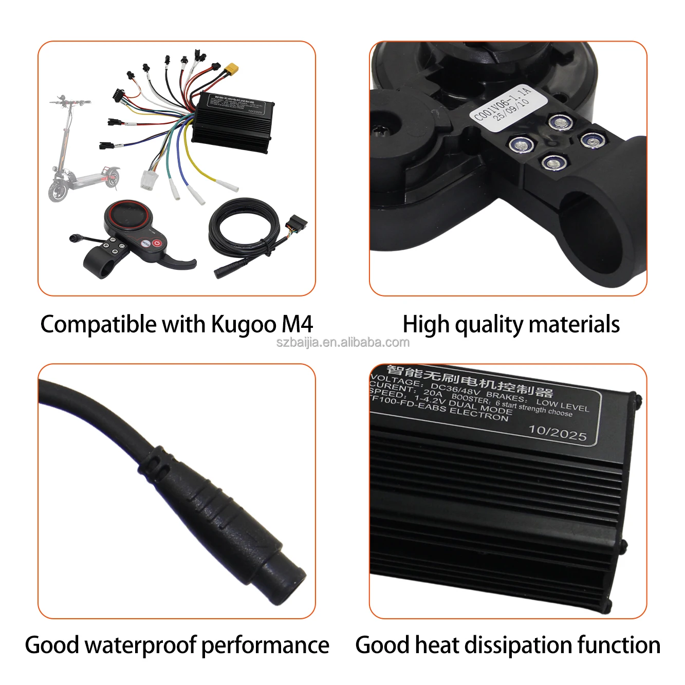 48V20A Brushless Motor TF-100+Cable/Single Mode Display Kit ebike convertion kit for Kugoo/Kukirin M4 Scooter accessories