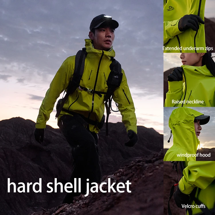 PELLIOT Hard Shell Jacket Mountaineering Unisex Waterproof Jacket Stand Zipper Jacket 2025 New Upgraded RECCO Rainproof Outdoor