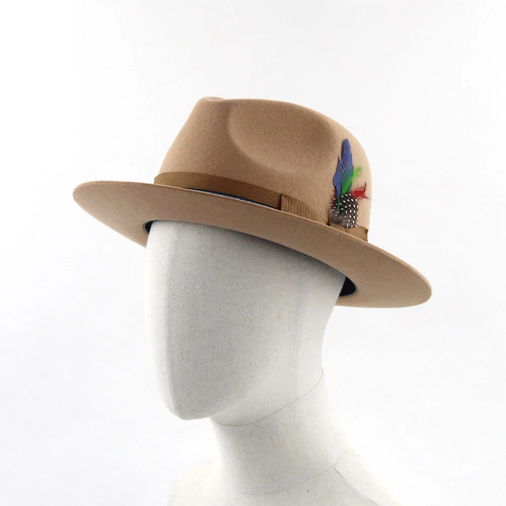LiHua Hot Selling Wide Brim Fedora Hats Men 100% Australian Wool Handmade Wool Felt Unisex Ombr Fedora Hats Wholesale