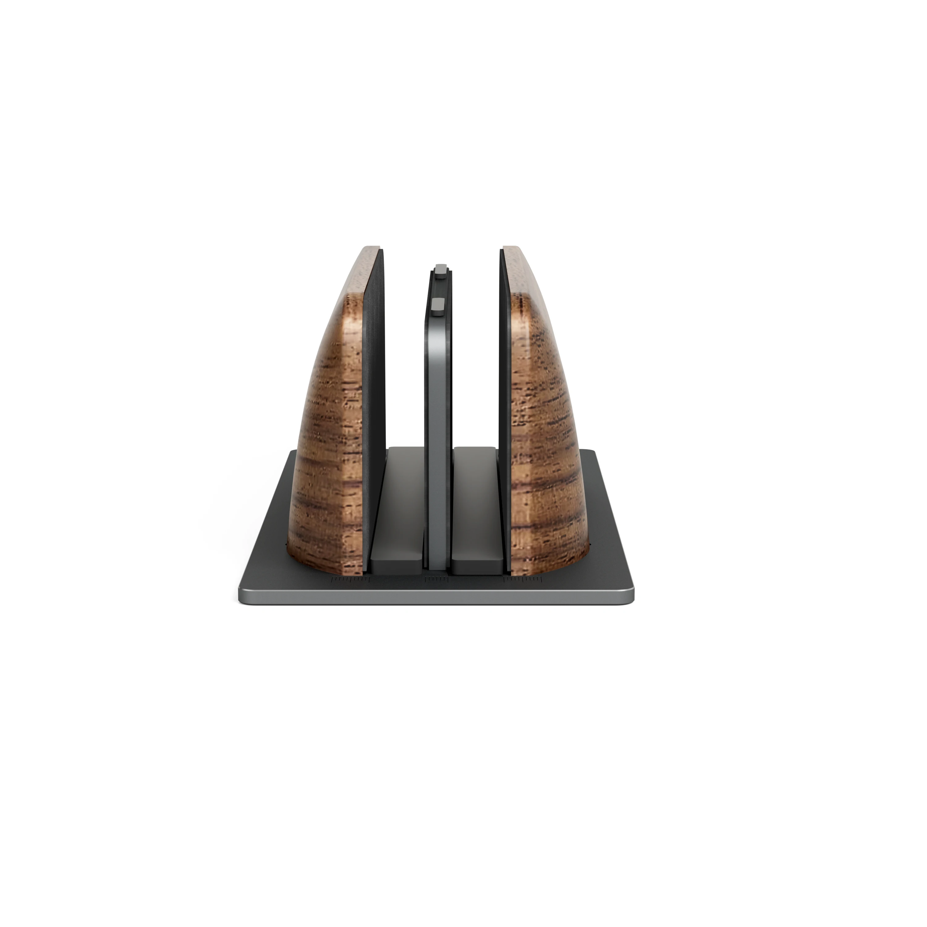 Customized Computer Accessories Wooden Laptop Vertical Stand Holder Double Fixed Bracket Portable Walnut Phone ipad Laptop Stand