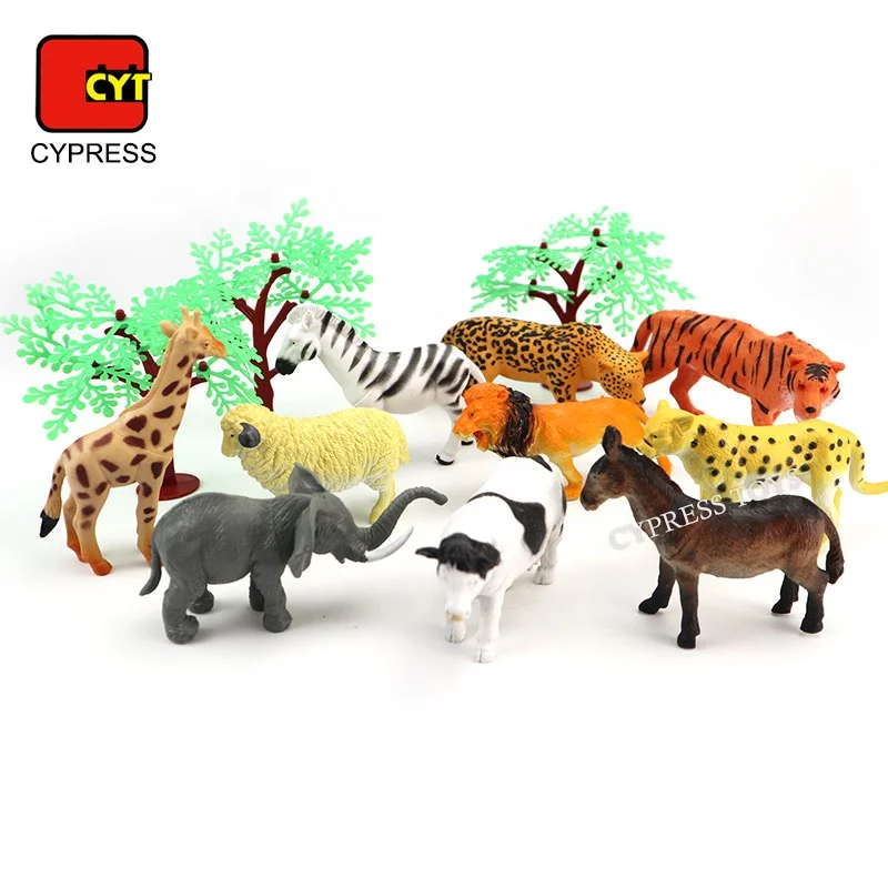 
 Акция мультяшная ферма Пластиковые Дикие животные игрушки Набор фигурок животных ПВХ игрушки животные  