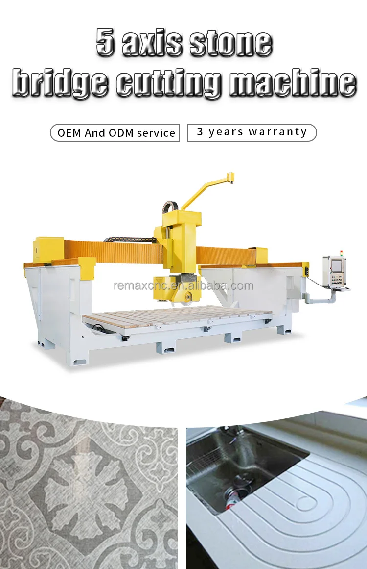 Automatic Cnc 5 Axis Bridge Saw Granite Marble 3d Stone Sculpture ...