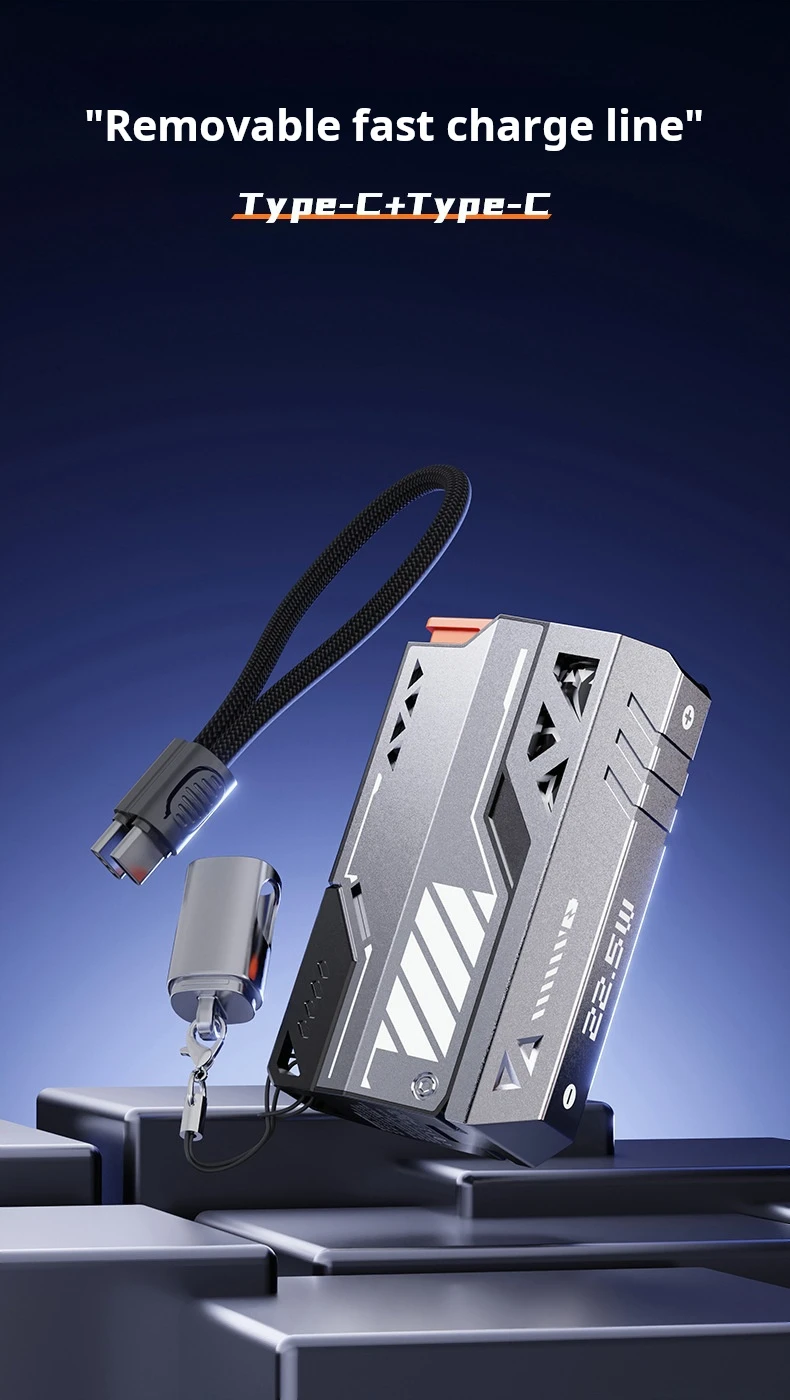 High Quality Replaceable Battery Detachable Mobile Power Fast Charging Cable Mecha Power Bank