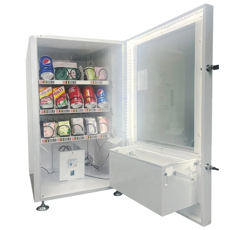 Small Size QR Code Combo Vending Machine for Snacks, Drinks & Condoms ...