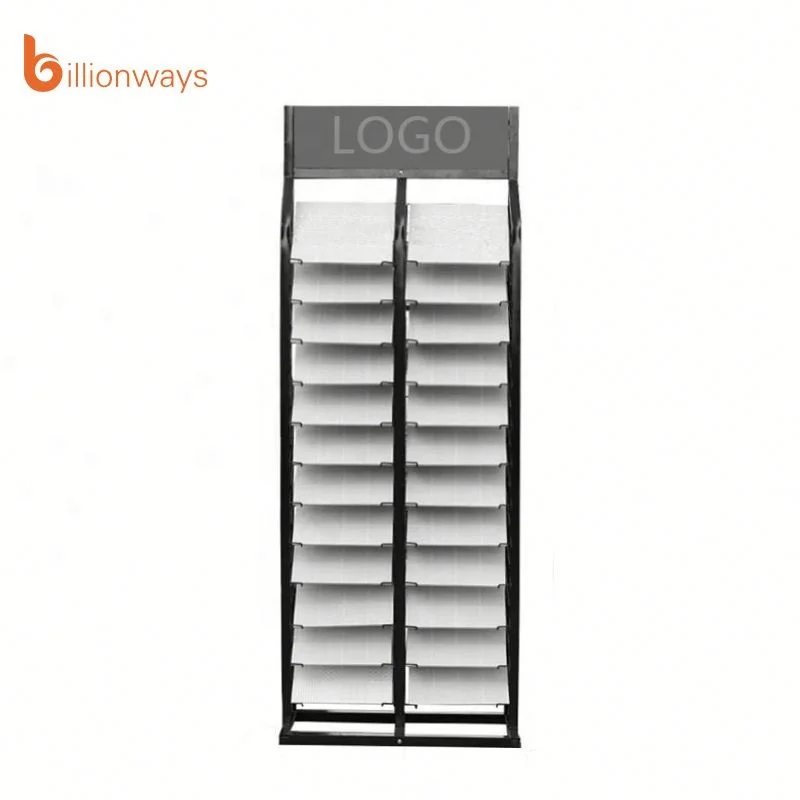 Ceramic Tile Display Stand Adjustable Metal Wood Display for Ceramic Wood Tiles Sleek and Functional