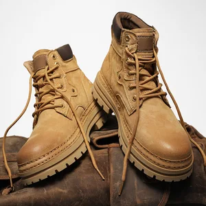 Fashion Leather Ankle Boots Walking Shoes Outdoor Man Casual Footwear Winter Plush Snow Boots New Trendy Mens High Top Shoes