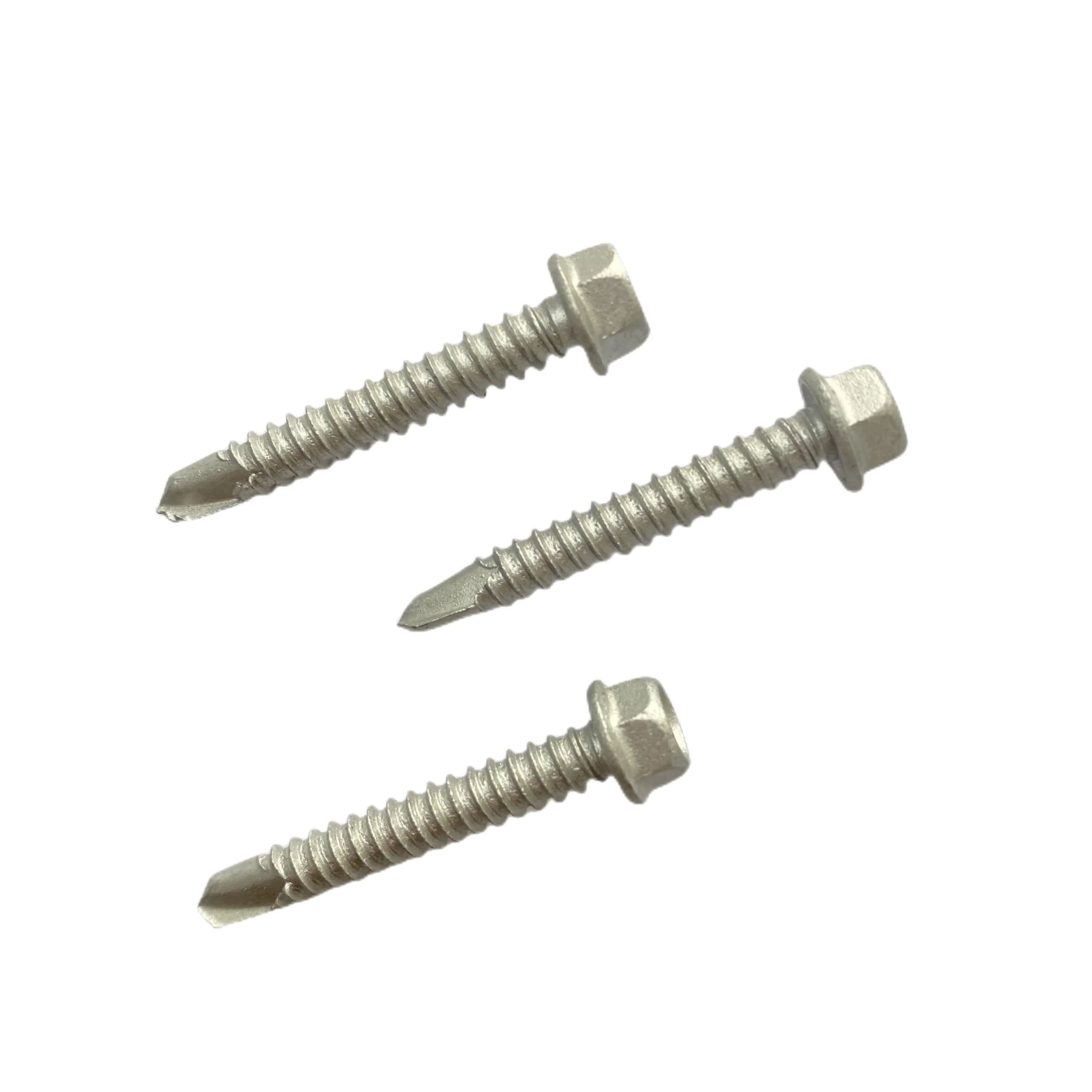 Din Tsina Bultuhang M3 M6 Stainless Steel Zinc Plated Hex Washer Head Self Drilling Screw Para sa Bubong O Estruktura ng Bakal