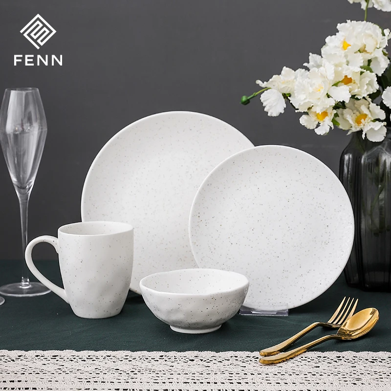 product fenn factory wholesale elegant wedding party used white matt mug speckled sesame glazed porcelain cup mugs custom ceramic mug-60