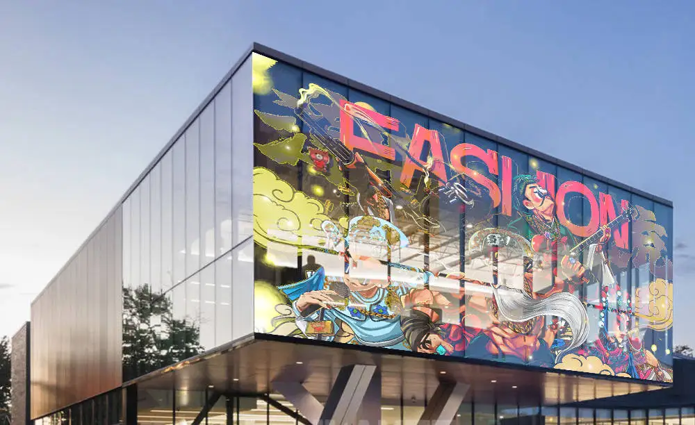 Outdoor Flexible Transparent LED Film Screen for Shopping Mall LED Video Wall Advertising