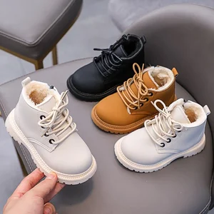 New Warm Winter Shoes for Children Wholesale Plush Comfort Little Boy Footwear Fashion Walking Style Baby Boots for Kids Girl