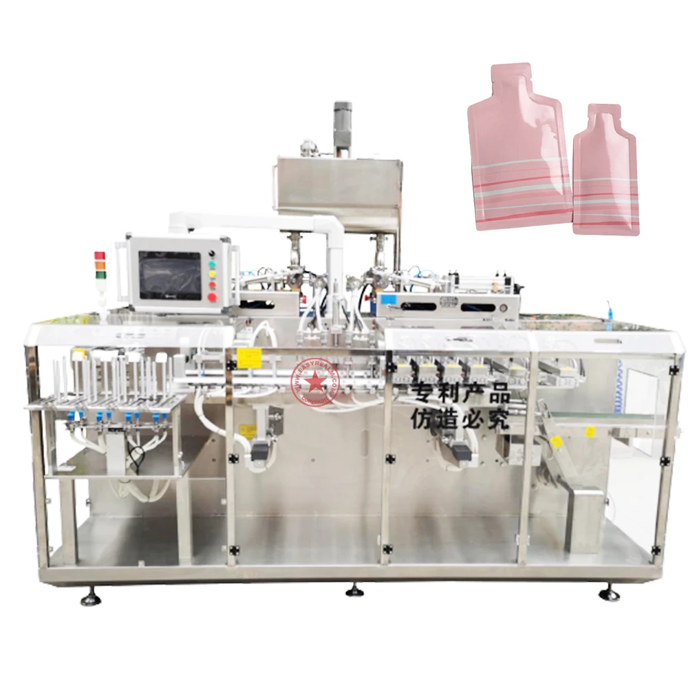 Automatic Premade Pouch Serum Filling Machines Shaped Sachet Bag Lotion Dispensing Small Cosmetic Cream Filling Machine