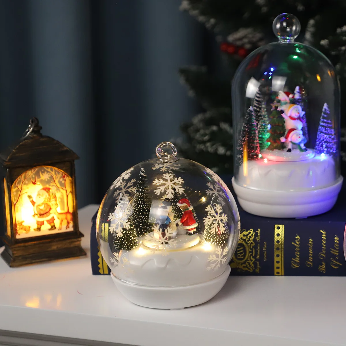 Creative crystal ball ornament christmas gift wholesale snow music personalised christmas ball ornaments bulk