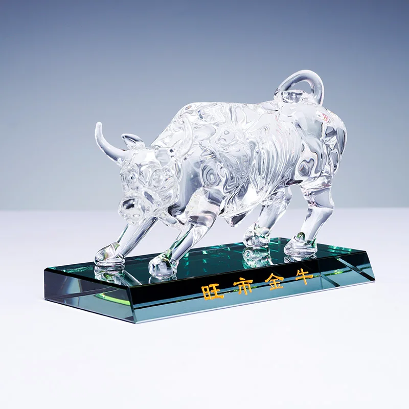 Factory Wholesale Unique Design Clear Wall Street Bulls New York City Souvenirs With Cheap Price factory