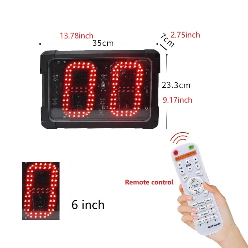 Ganxin 8 Inch Waterproof LED Shot Clock - Programmable Timer