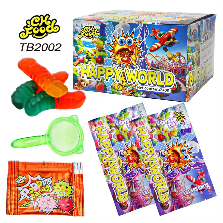 3in1 Gummy Candy with Popping Candy and Mini Plastic Toy for Kids