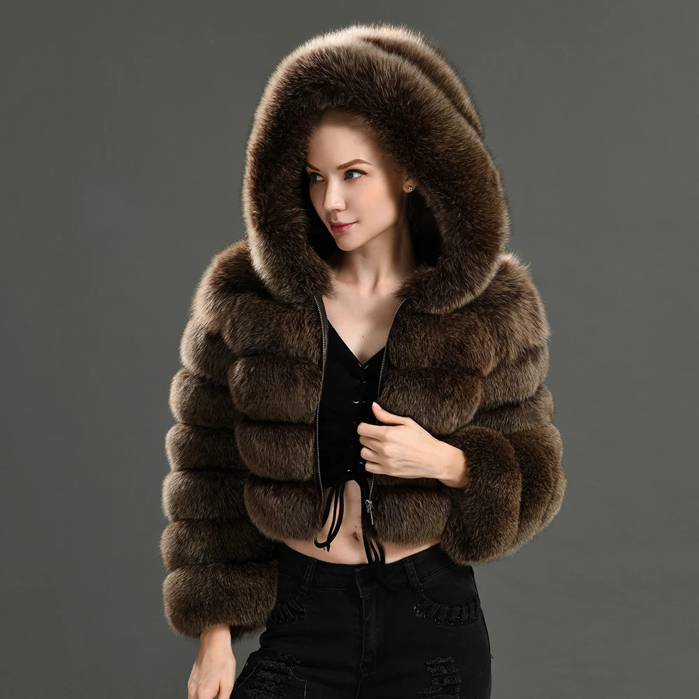 Winter Warm Genuine Fox Fur Coat - Sexy Women Fashion Style