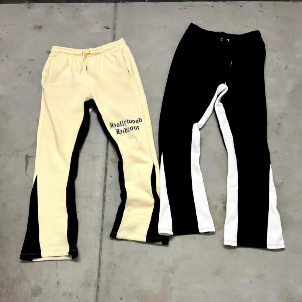 Salati Custom Flare Sweat Pants 100% Cotton French Terry Patchwork Heavyweight Loose Oversized Bootcut Flared Sweatpants Men