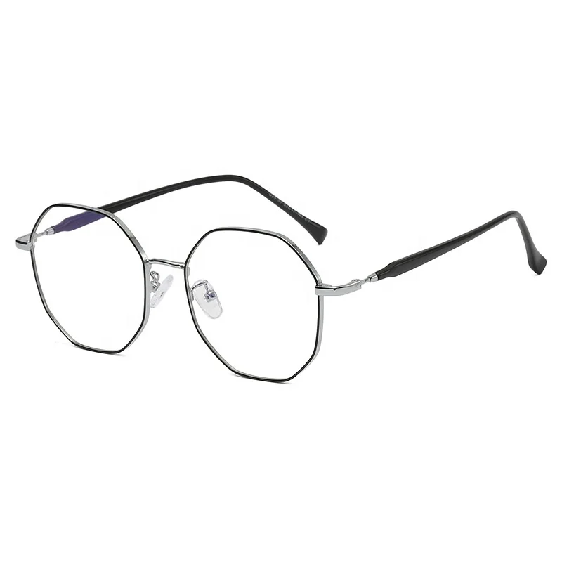 Optical Common Plain Glasses Irregular Metal Frame Reading Glasses for Teenagers Simple Eyeglasses