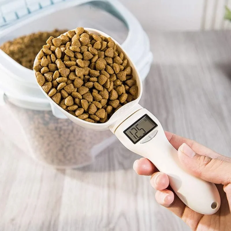 Precise Pet Food Scale Cup Measure Spoon with Four Measuring Units LCD Display for Pet Feeding Dog Cat Food Weight Measuring