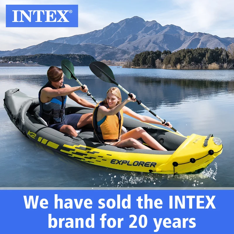 Intex 68307 K2 Kayak 2 Person Outdoor  Professional  Inflatable  Rowing Boat Inflatable Kayak With Paddle for Sport Gaming