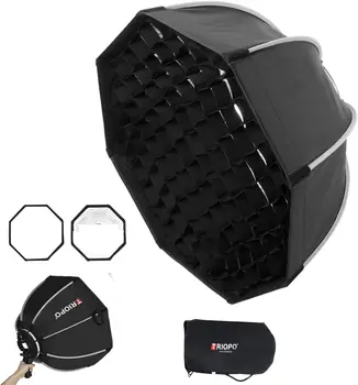 TRIOPO KS2 90cm KS2-90 Softbox Foldable Octagon Softbox with Hand Grip Honeycomb Grid Outdoor Flash Speedlite for V860III TT600