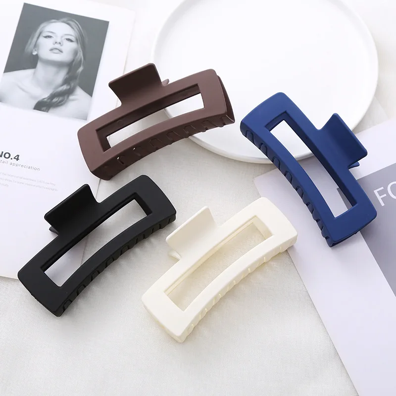 Wholesale 13cm Plastic Square Hair Clip Matte Candy Color Strong Hold