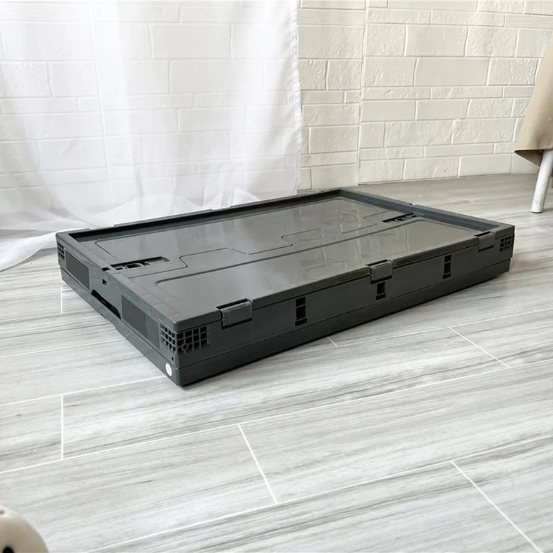 80L Front Open Collapsible Plastic Box Storage Plastic Camping Container With Lid Plastic Foldable Box factory