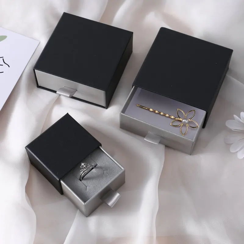 Custom Wholesale Logo Rigid Sliding Out Drawer Box Fancy Ring Gift Box ...