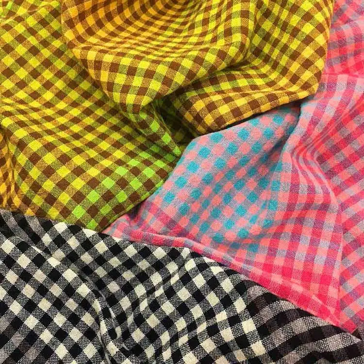 Высокая конец пользовательские сплетенные из поплина с цветочным принтом цвета; В клетку; Клетчатые хлопковые ткани в клетку