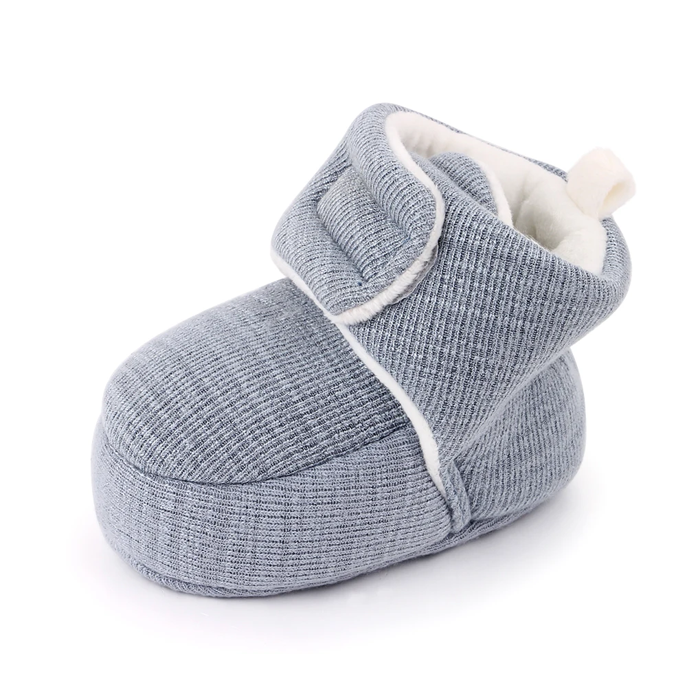 Solid Color Simple Cotton Baby Boots Soft Soled Toddler Shoes for Baby Boys and Girls in Winter supplier