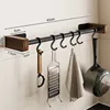 Black walnut wood - kitchen hanging rod 40cm