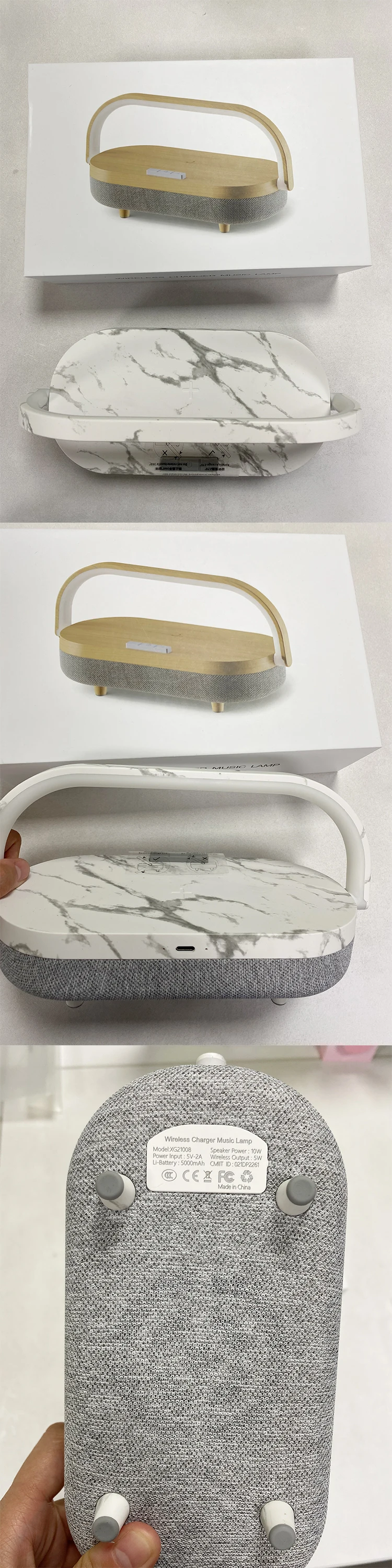 Best Sellers New Portable Wireless Rpeaker LED Desk Bedside Lamp With Wireless Charger Rechargeable Phone Holder Outdoor Speaker