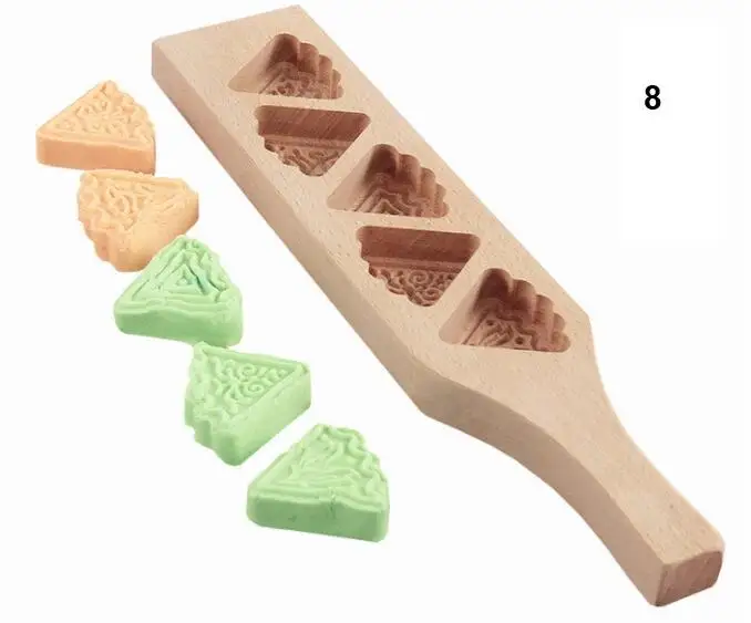 Custom Chinese Traditional Mini Chocolate Ice Cake Molds 3d Cookie Baking Tool Wooden Moon Cake Pastry Mold