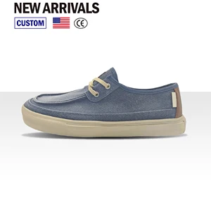 Custom Lightweight Men's Slip-On Casual Canvas Shoes Non-Slip Breathable Boat Shoes Comfortable Anti-Slip for Spring Winter
