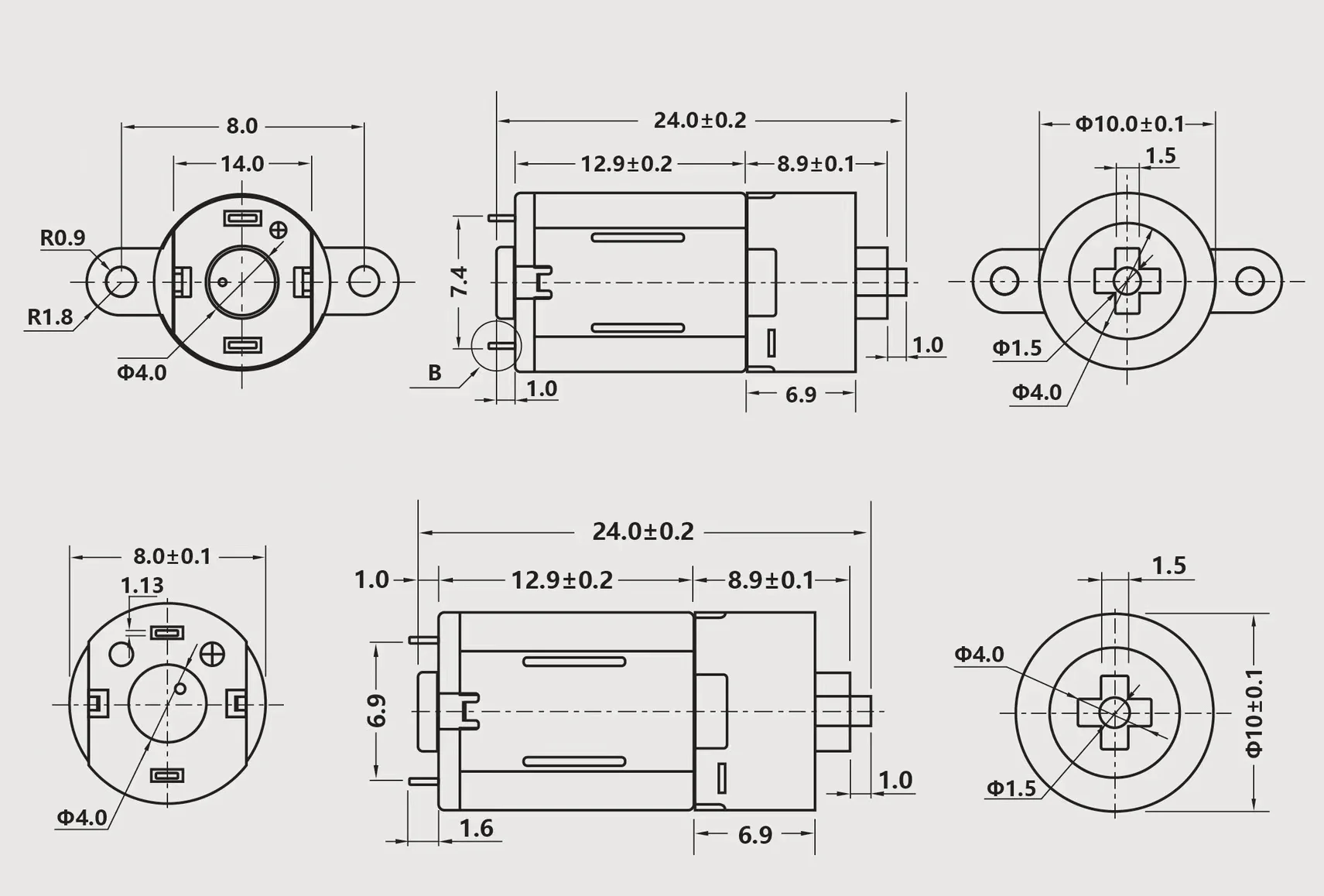 10mm Dc Plastic Gearbox M10 Micro Gear Motor Miniature