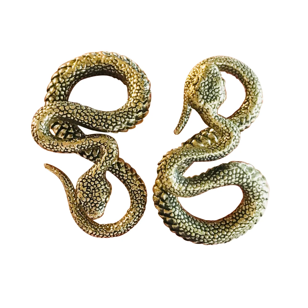 Evorte Vintage Gold Dragon Ear Climber Cuff Gauges Plug Weights