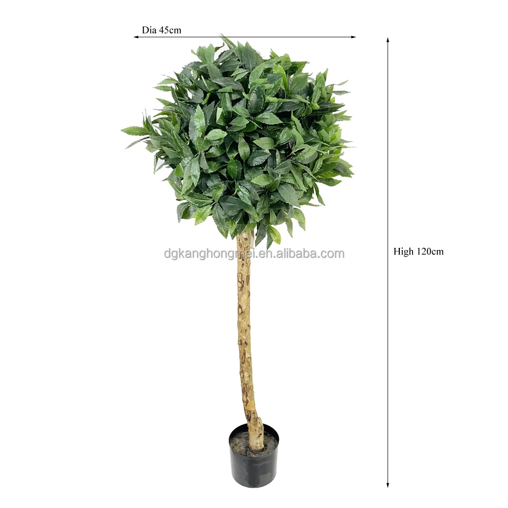 Knstliche Lorbeer-Topiary-Pflanze, fast natrlicher Lorbeerbaum, fr  drinnen und drauen, Simulations-Bonsai, grn im Topf
