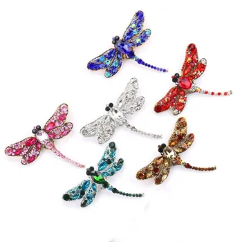 Wholesale Custom Crystal Rhinestone Dragonfly Brooch Insect Brooch for Ornaments