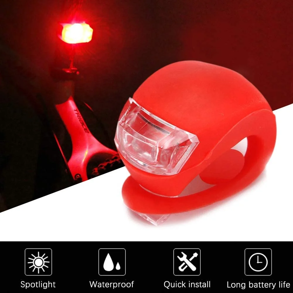 LINLIGIFTS CR2032 Battery Powered Waterproof Mini Silicone Bicycle Light LED Bike Light With Logo Printed for Cycling