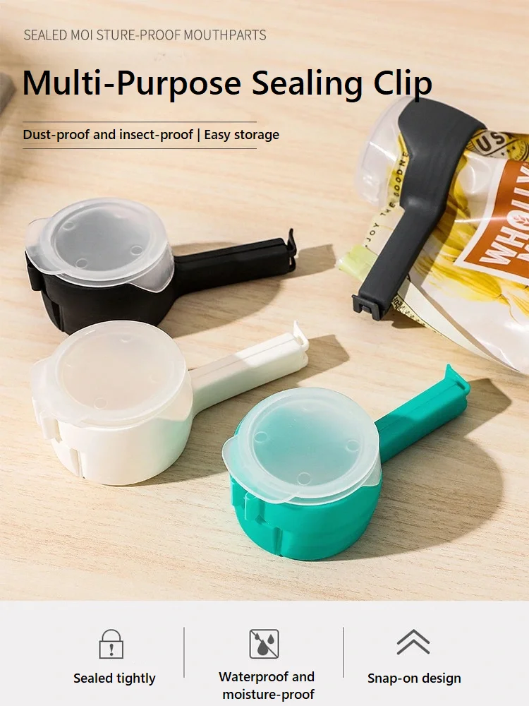 Adjustable Multi-Function Plastic Tea Moisture-Free Food Sealing Clip Leak-Proof Snack Bag Clip with Discharge Nozzle